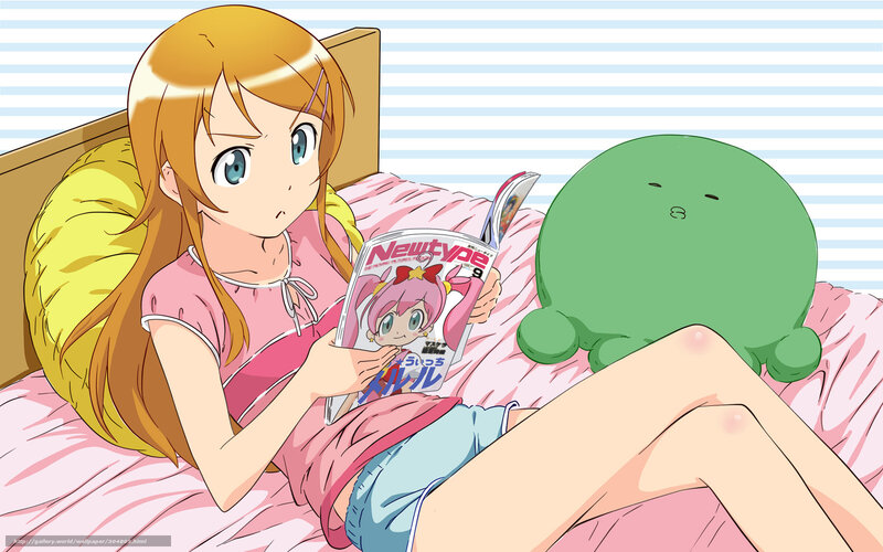 anime girl reading magazine