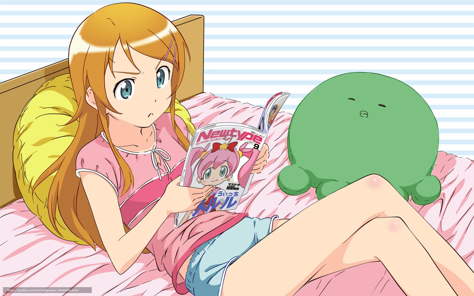 anime girl reading magazine
