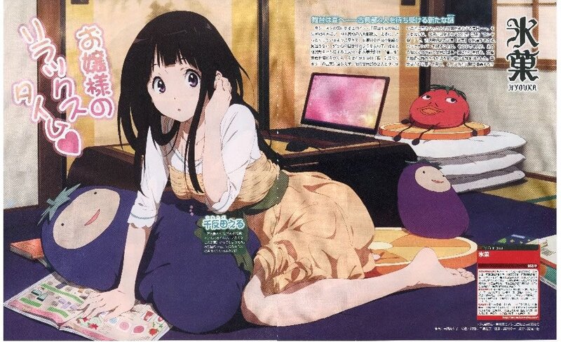 Anime girl reading manga