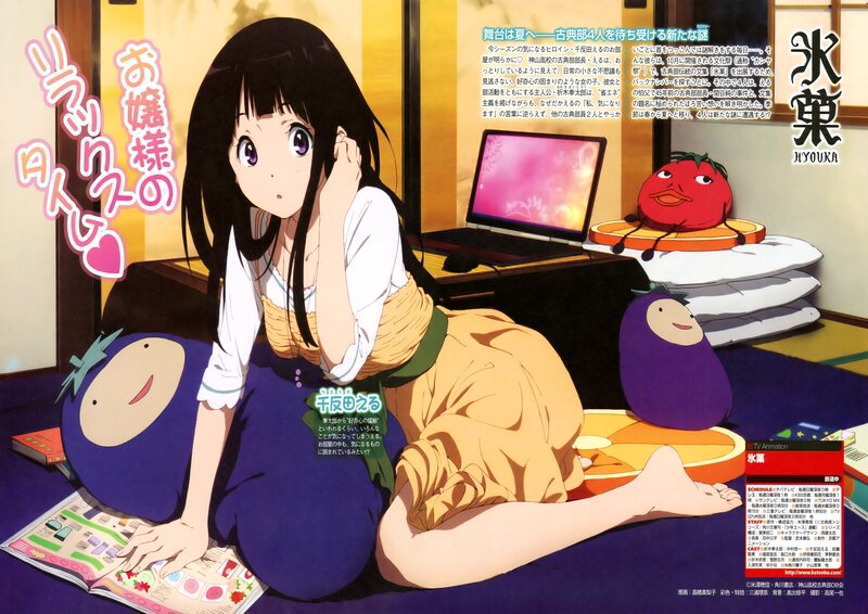 Anime girl reading manga