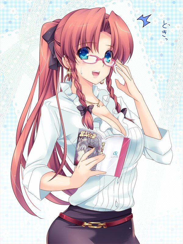 anime girl reading manga