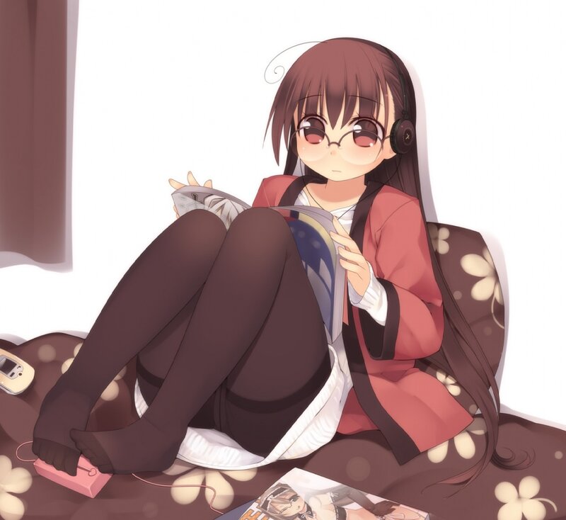 anime girl reading manga