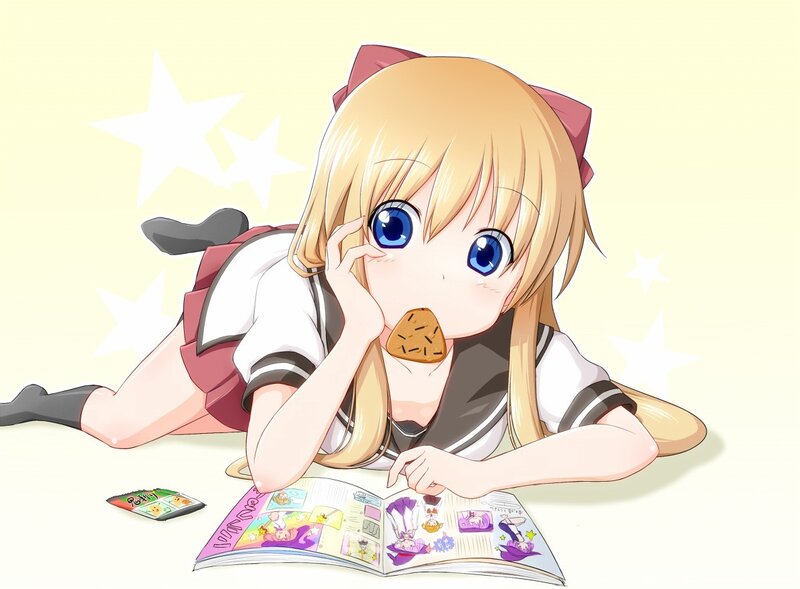 anime girl reading manga