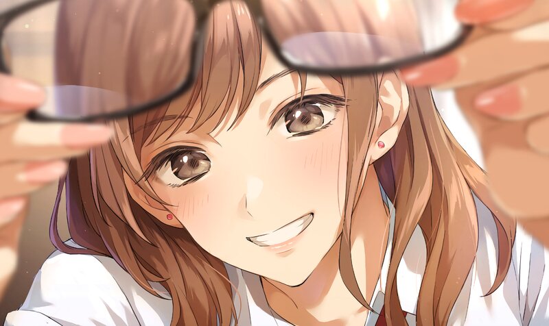 Anime Girl Removing Glasses
