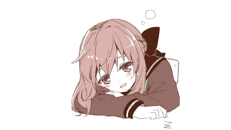 Anime Girl Resting — Brown, Calm