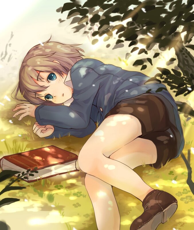Anime girl resting in sunlight