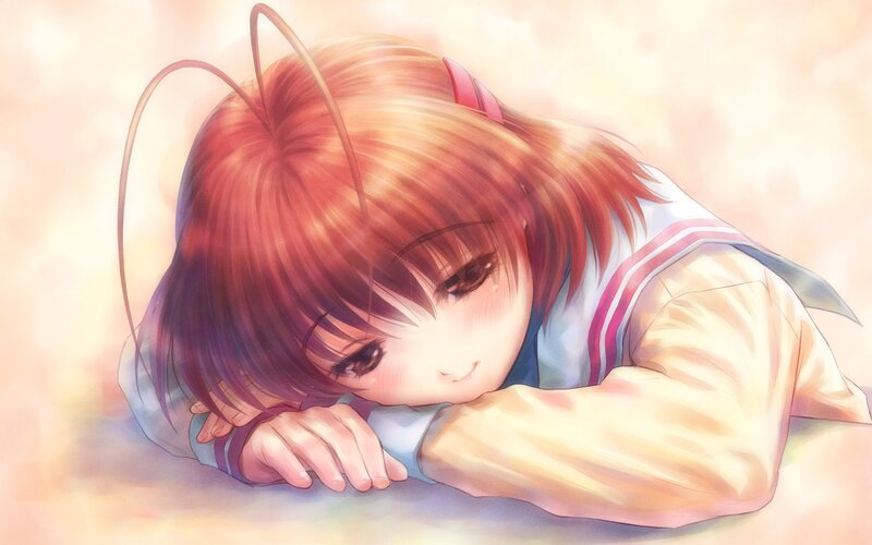 anime girl resting peacefully