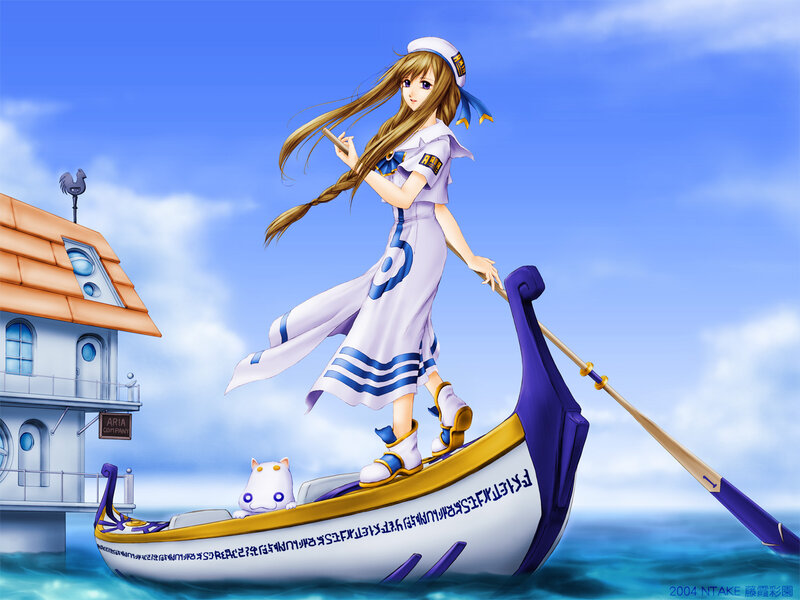 Anime Girl Rowing Boat