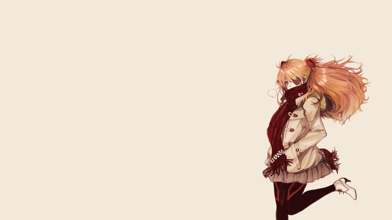 Anime Girl Running — Beige, Calm