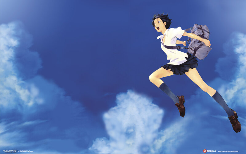 Anime Girl Running — Blue, Dynamic, Backpack