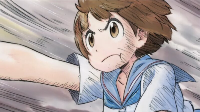 Anime Girl Running — Blue, Dynamic, Manga