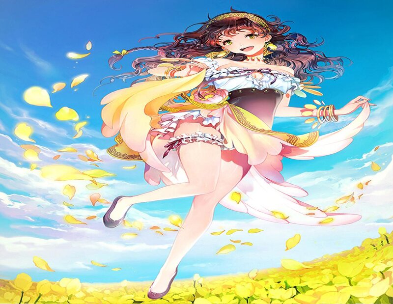 Anime Girl Running — Blue, Joyful
