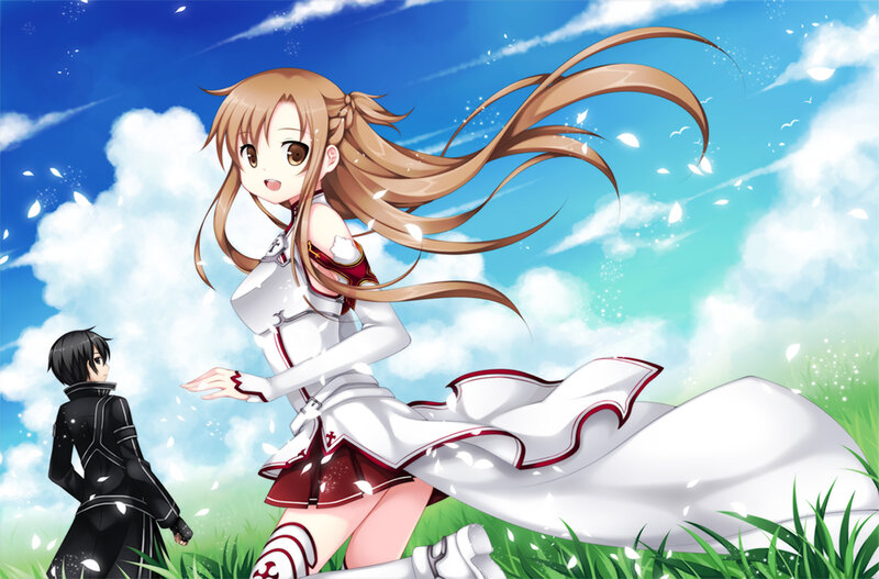 Anime Girl Running — Blue, Serene
