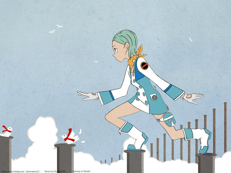 Anime Girl Running — Blue