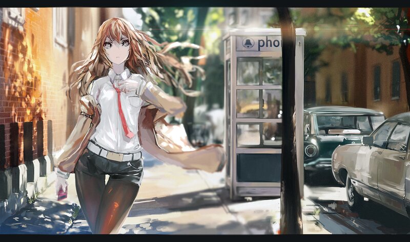 Anime Girl Running — Brown, Dynamic