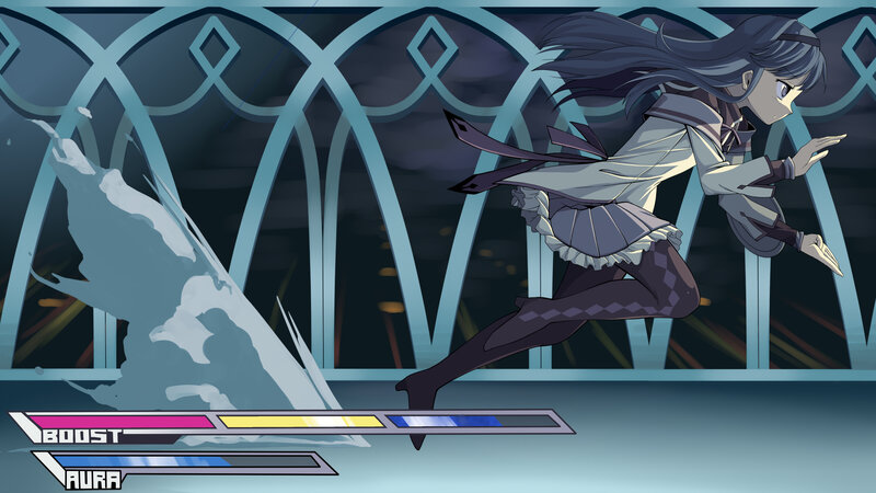anime girl running in game