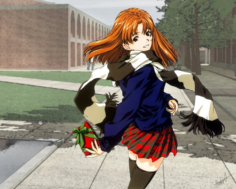 Anime Girl Running — Orange, Playful