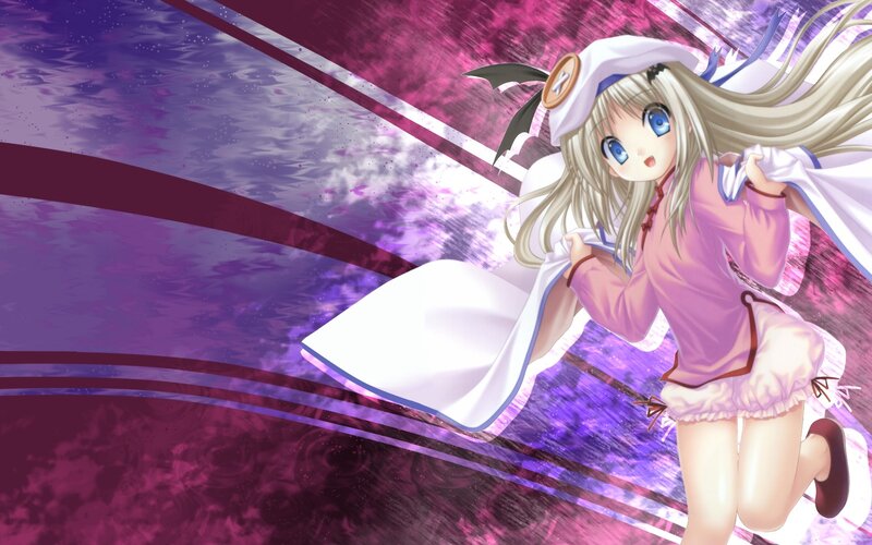 Anime Girl Running — Purple, Dynamic