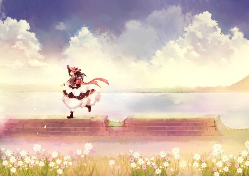 Anime Girl Running — Purple, Serene