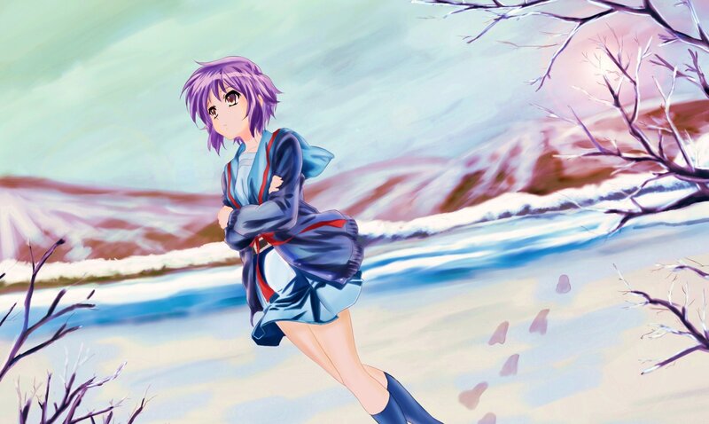 Anime Girl Running — Purple
