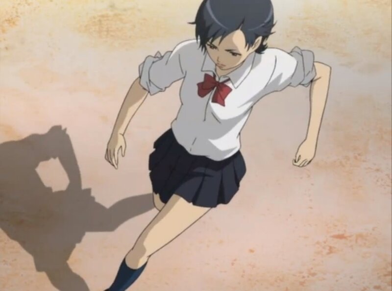Anime Girl Running — White, Determined