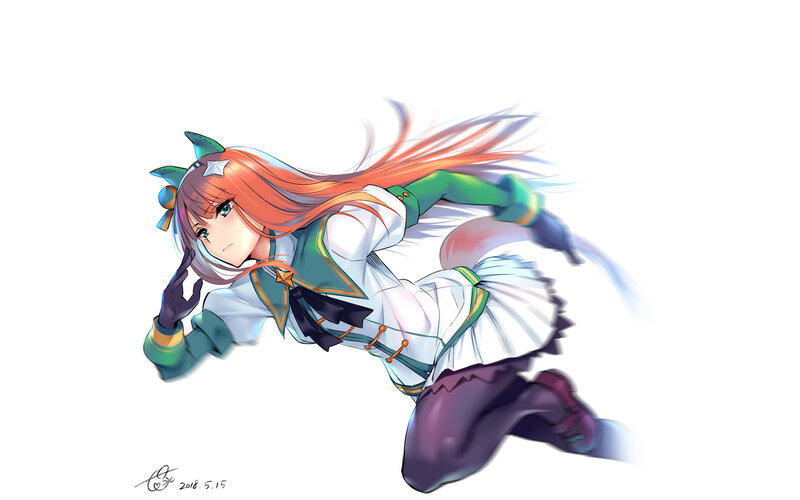Anime Girl Running — White, Dynamic, Digital Art