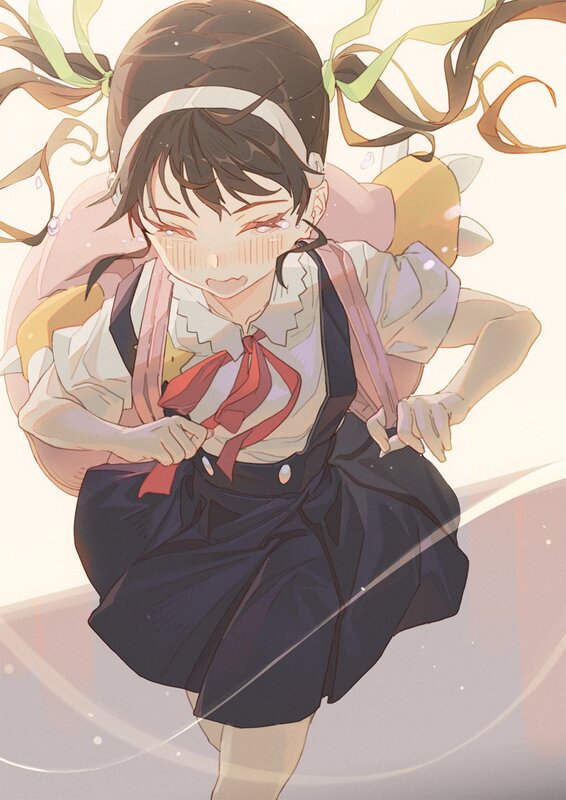 Anime Girl Running — White, Energetic