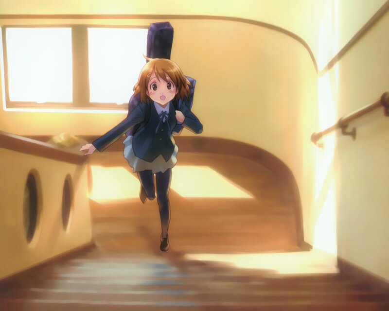 Anime Girl Running — Yellow, Bright
