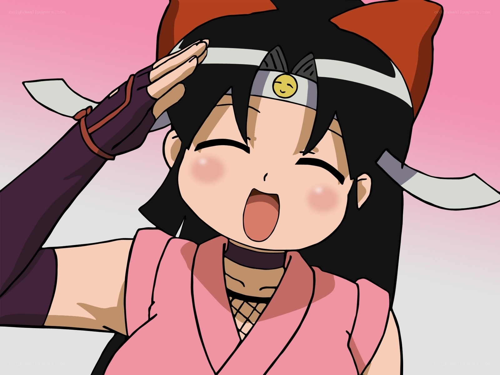 anime girl saluting