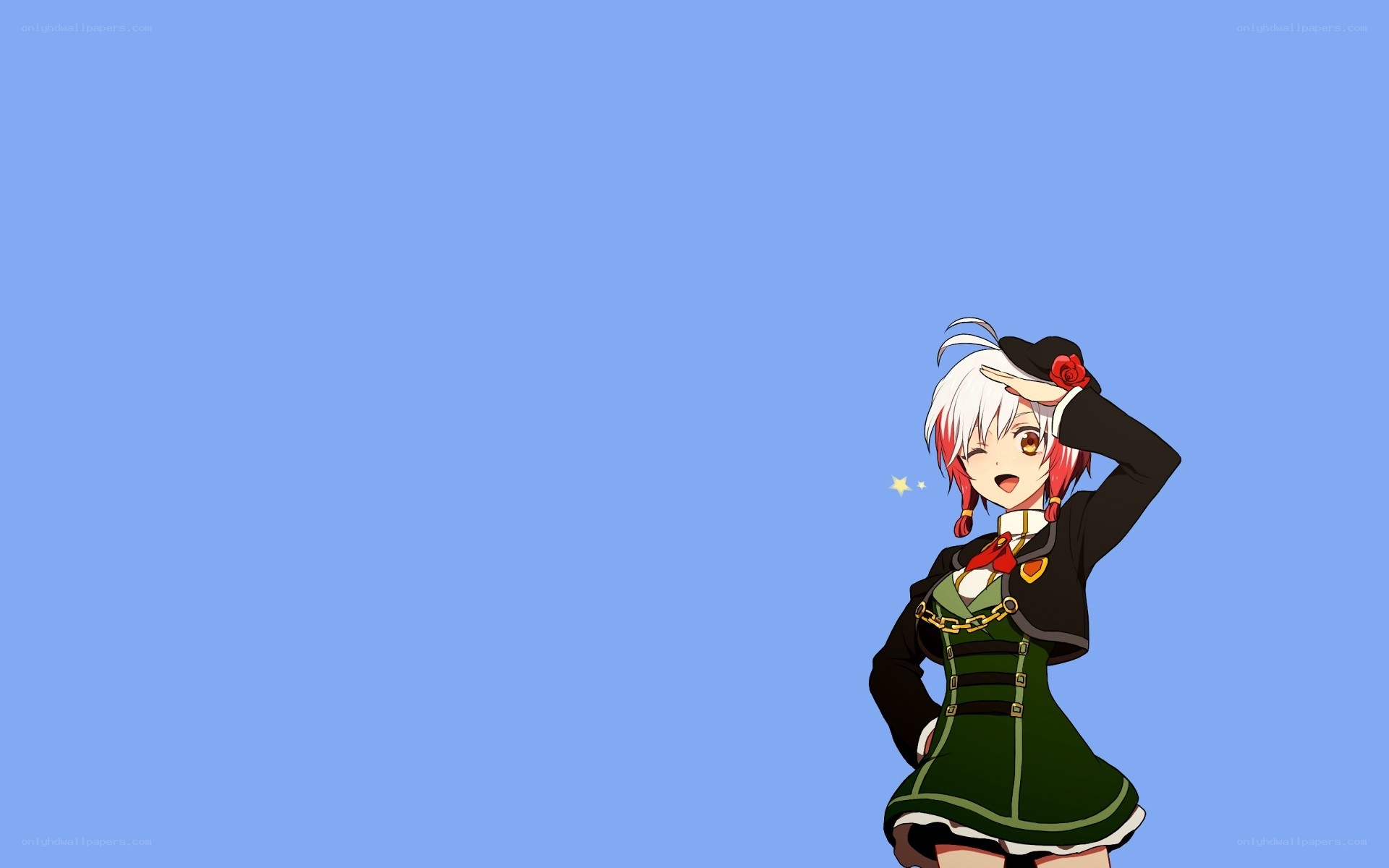 anime girl saluting