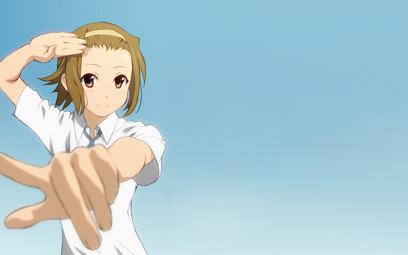 Anime Girl Saluting — Blue, Cheerful, Afternoon, Salute