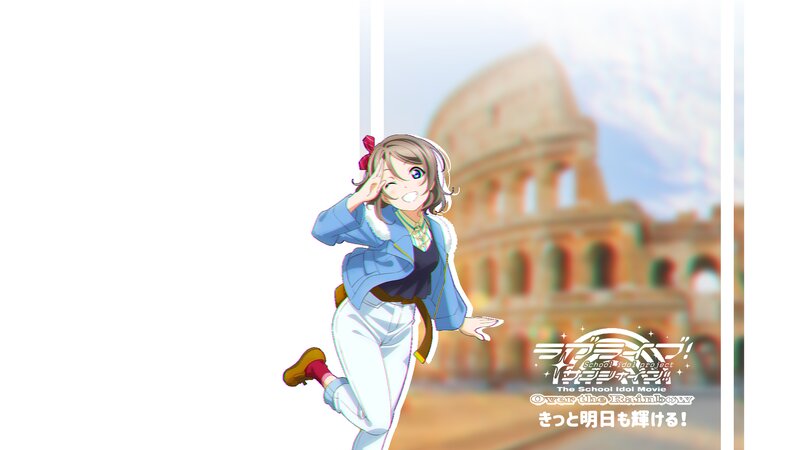 Anime Girl Saluting — Blue, Cheerful