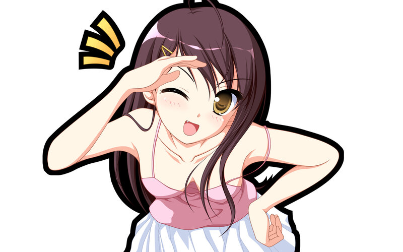 Anime Girl Saluting — Pink