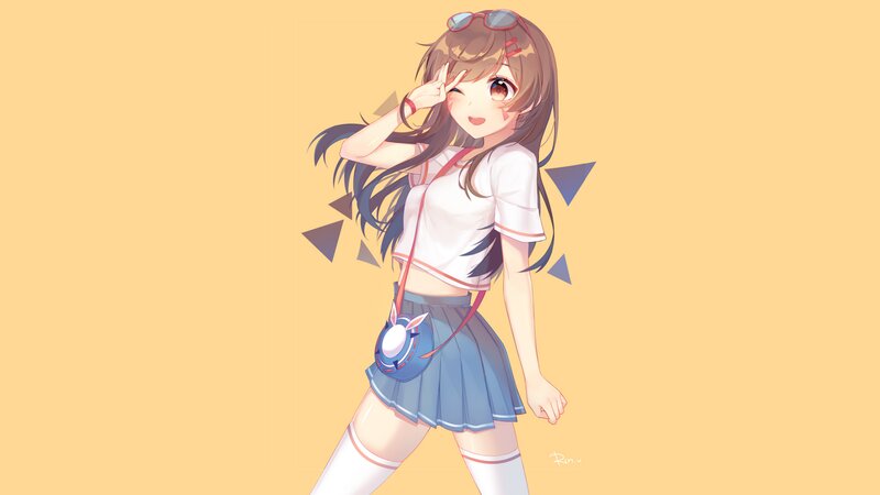 Anime Girl Saluting — Yellow