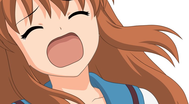 Anime Girl Screaming — Brown, Energetic