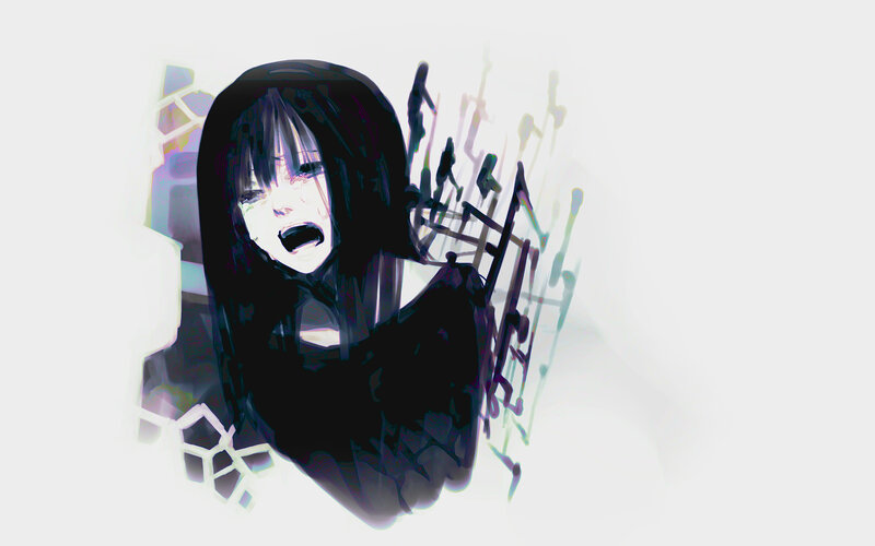 anime girl screaming in distress