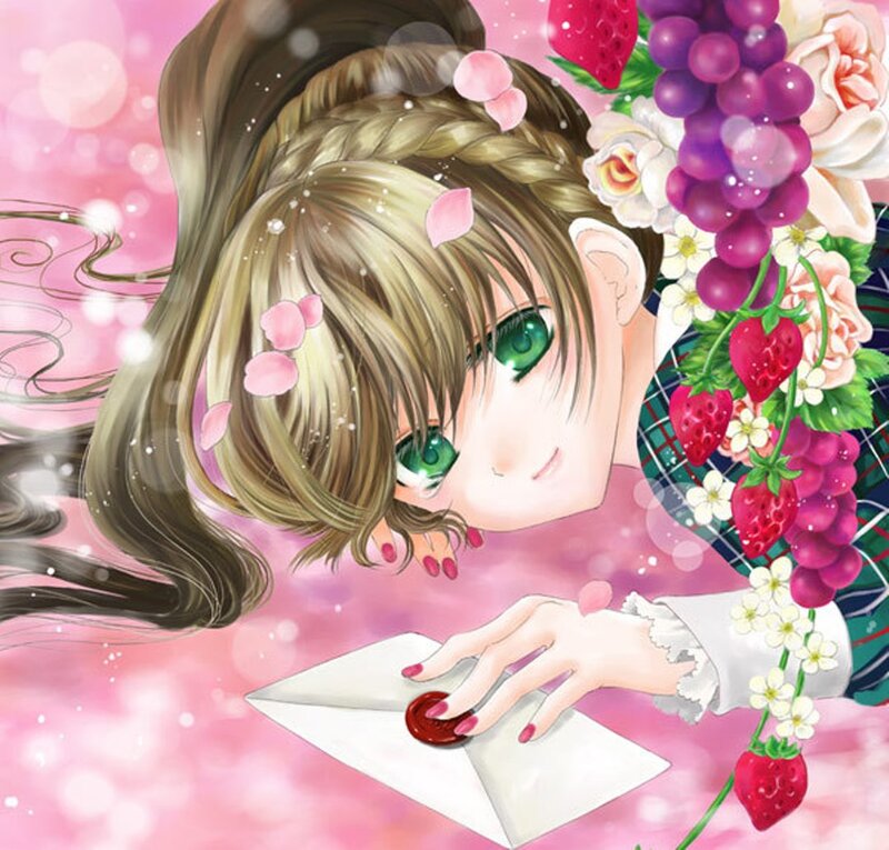 Anime Girl Sealing Letter