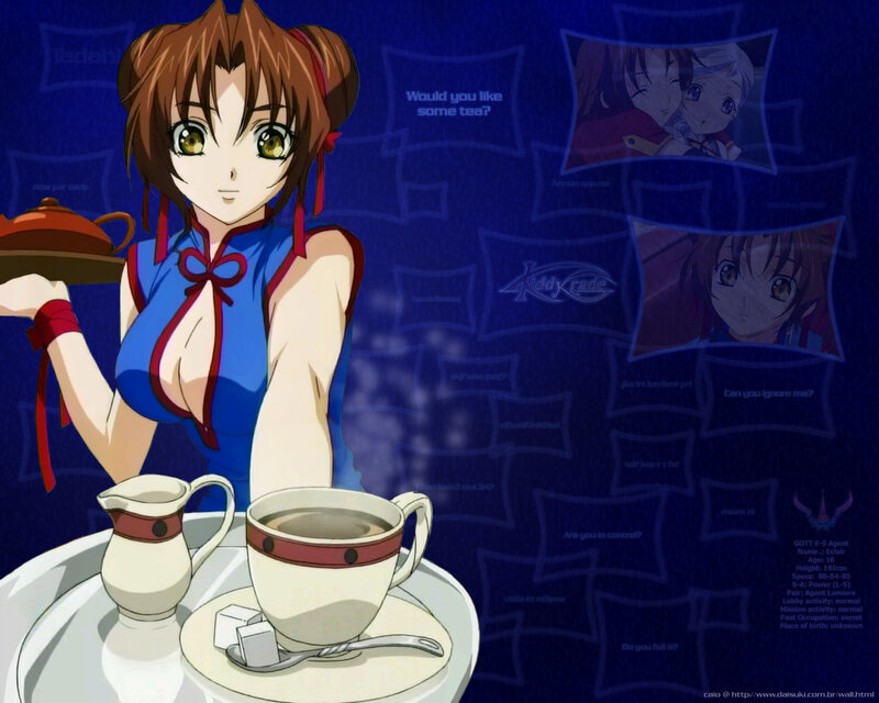 Anime girl serving tea