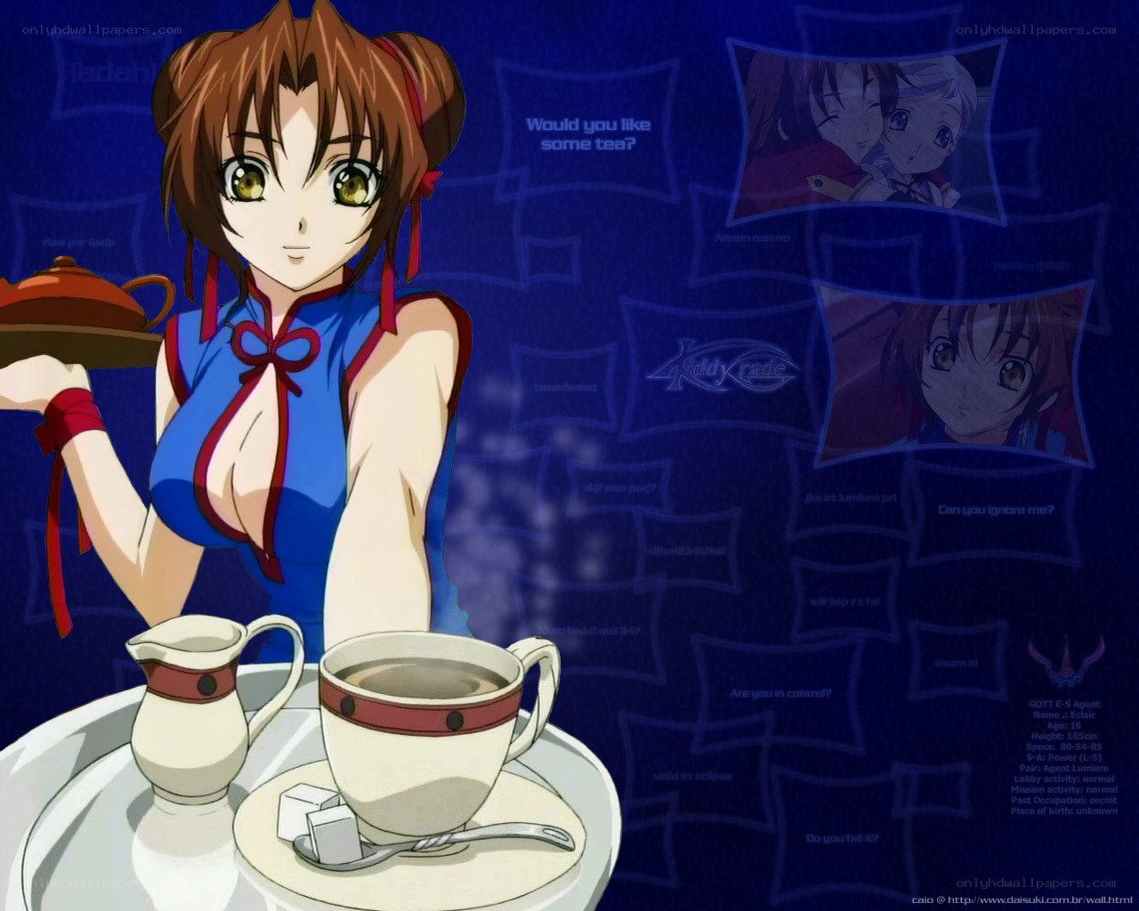 Anime girl serving tea
