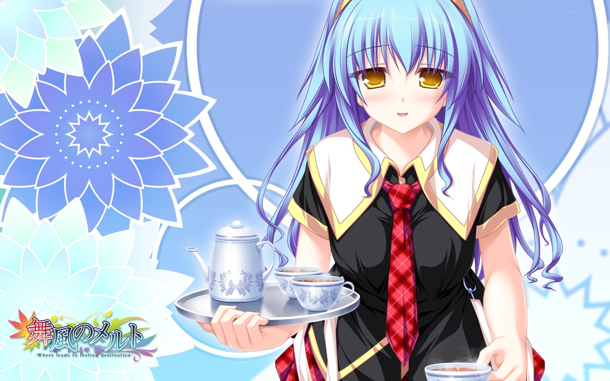 Anime girl serving tea