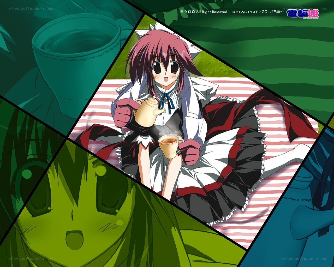 Anime girl serving tea