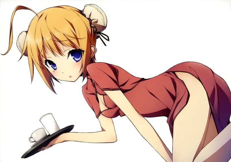 anime girl serving tea