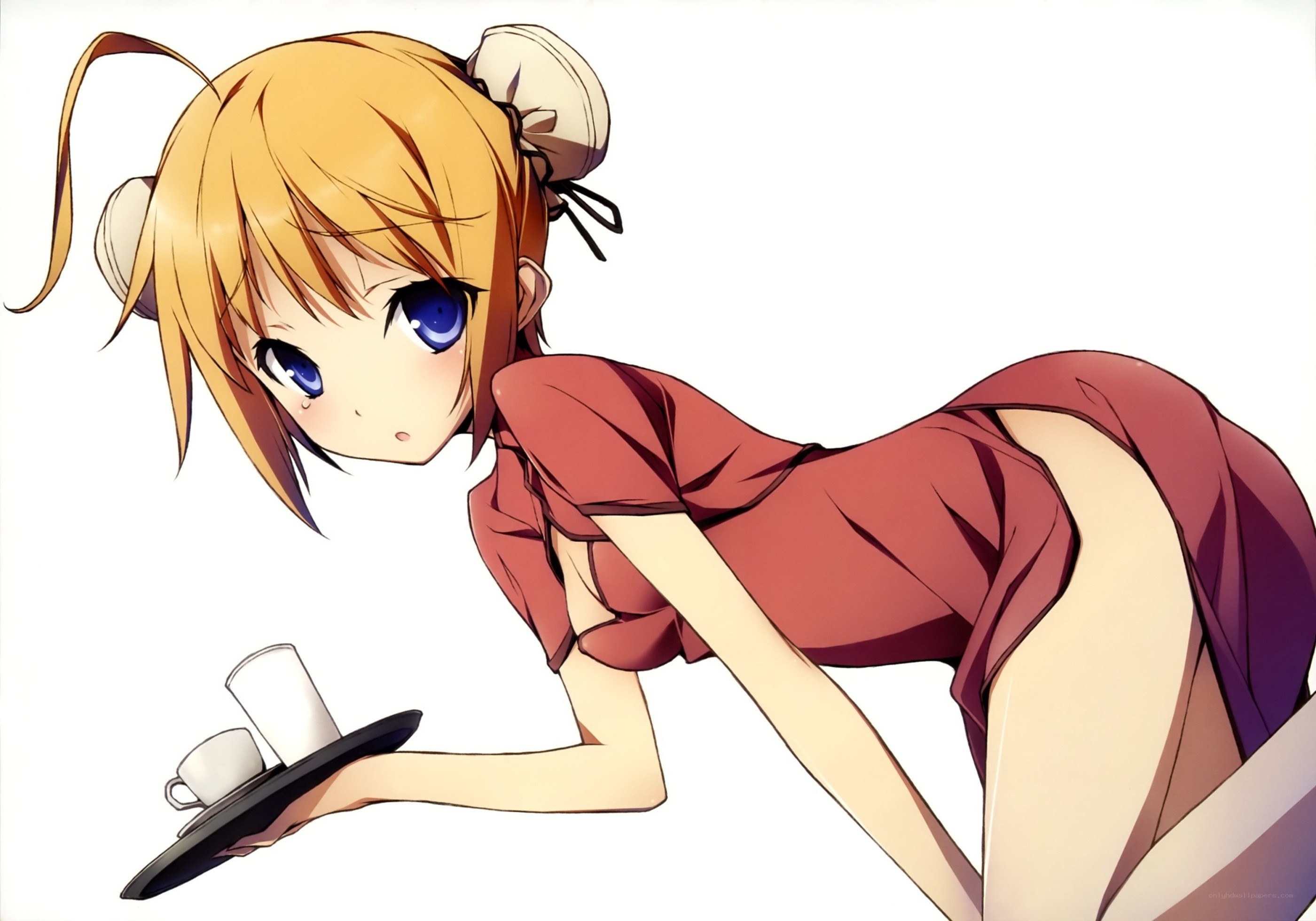 anime girl serving tea