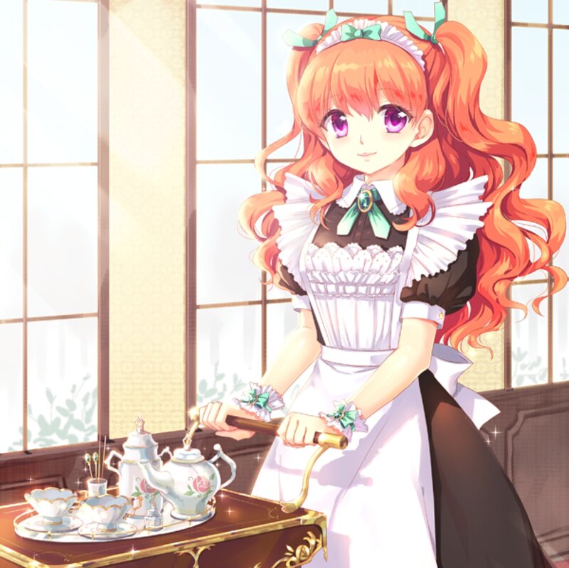 Anime Girl Serving Tea — Orange