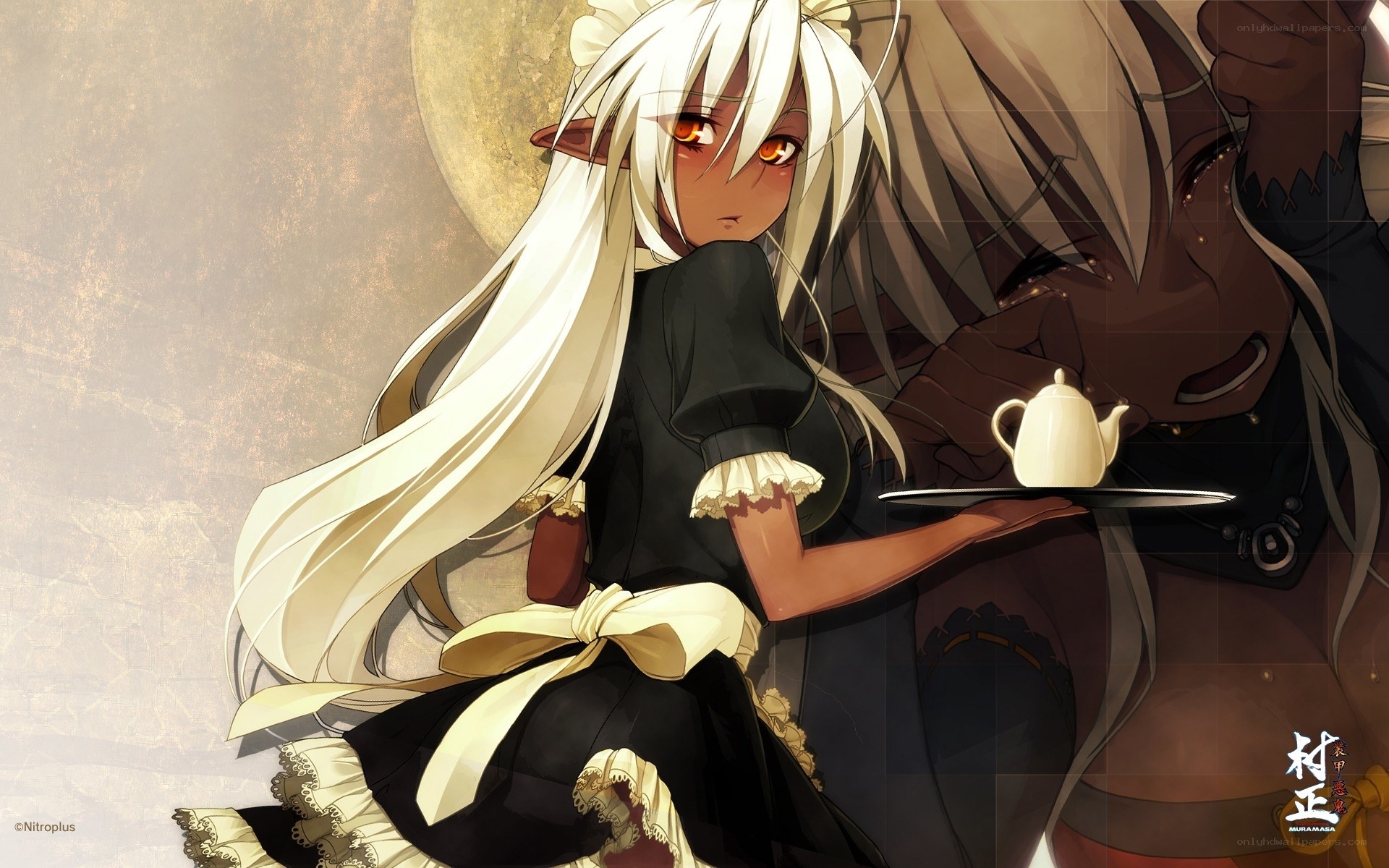 anime girl serving tea