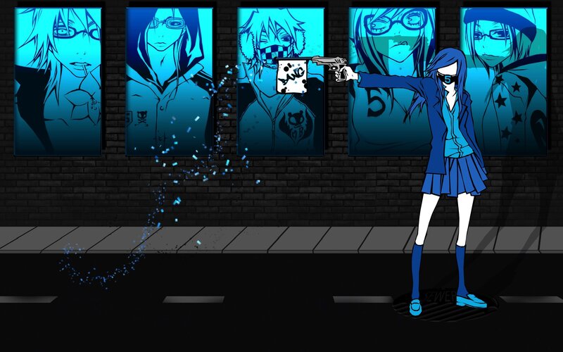 anime girl shooting poster