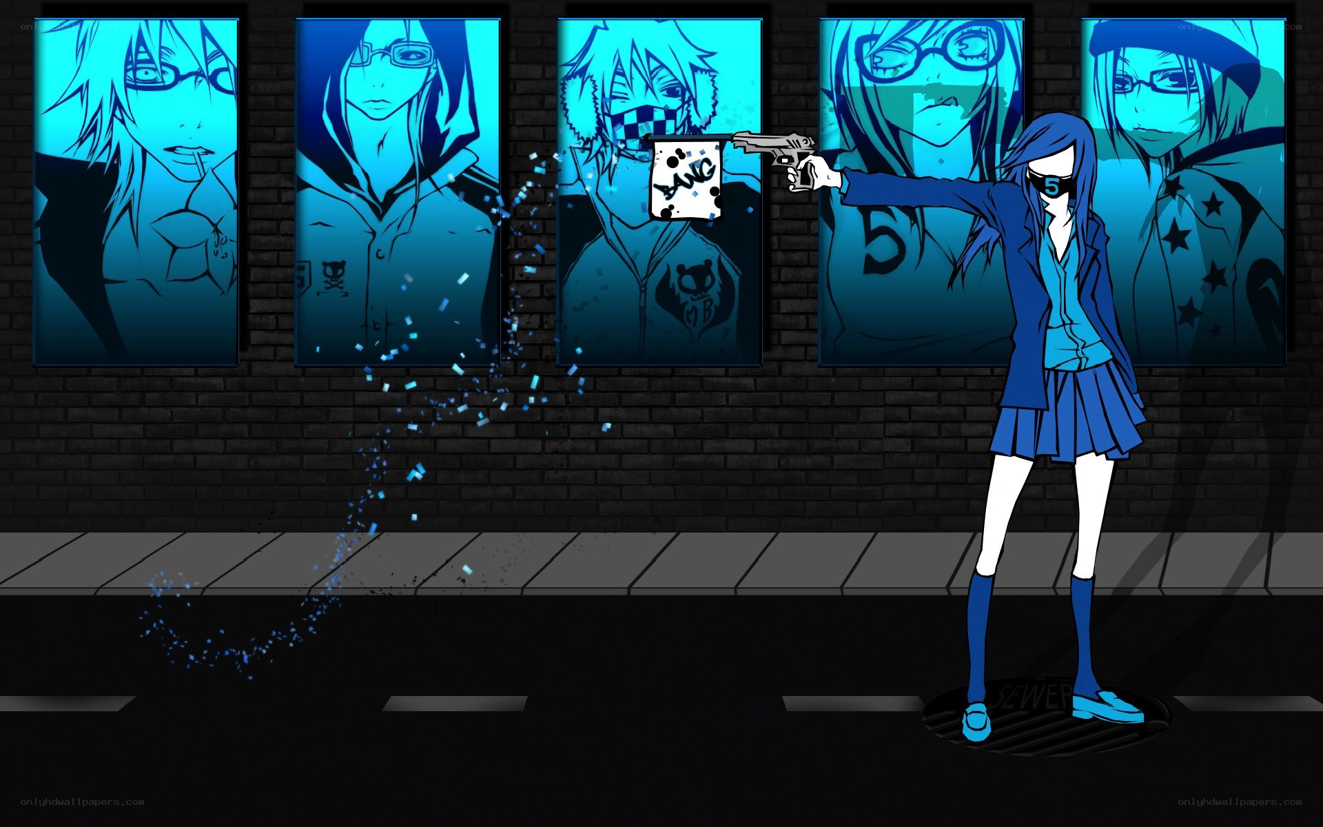 anime girl shooting poster