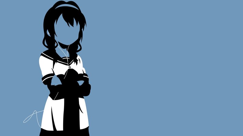 Anime Girl Silhouette — Blue