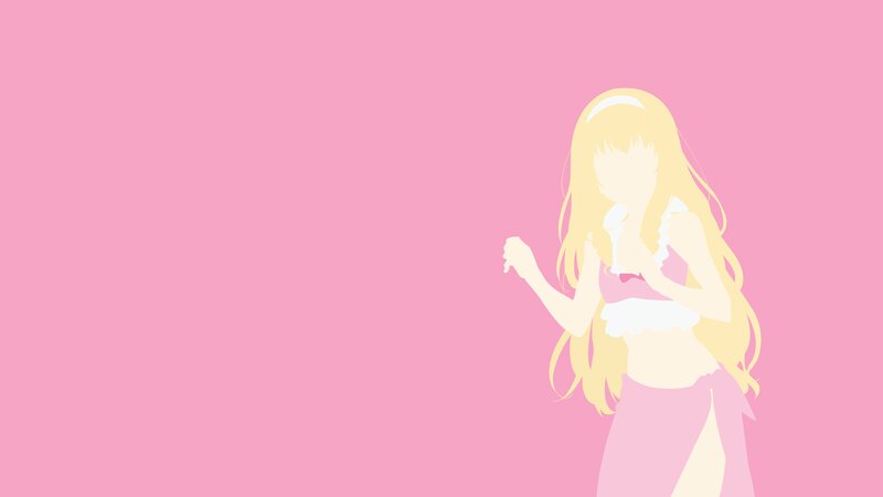 Anime Girl Silhouette — Pink