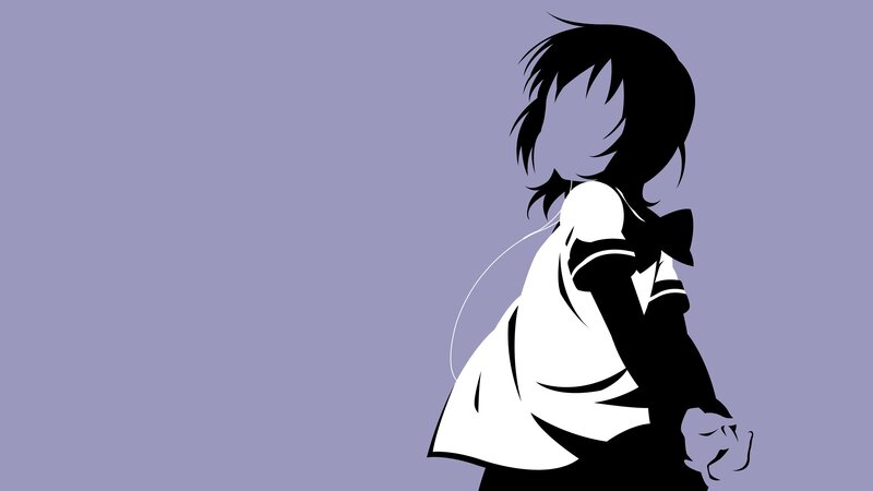 Anime Girl Silhouette — Purple